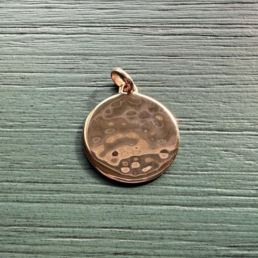 Monica Vinader Siren Round Pendant Charm 18k Rose Gold Vermeil